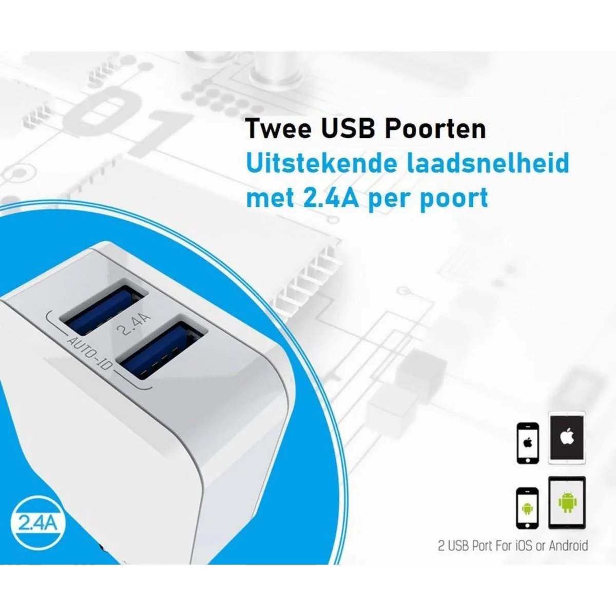 24W PD Fast charger Met Lightning kabel - Snel lader voor iPhone SE / X / 8 / 11 / 12 / 12 Pro Max / 12 Pro met lightning aansluiting - Afbeelding 3
