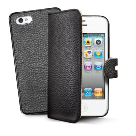 Celly Apple iPhone 5/5s/SE Wally Folio case with cardslots Black - Afbeelding 2