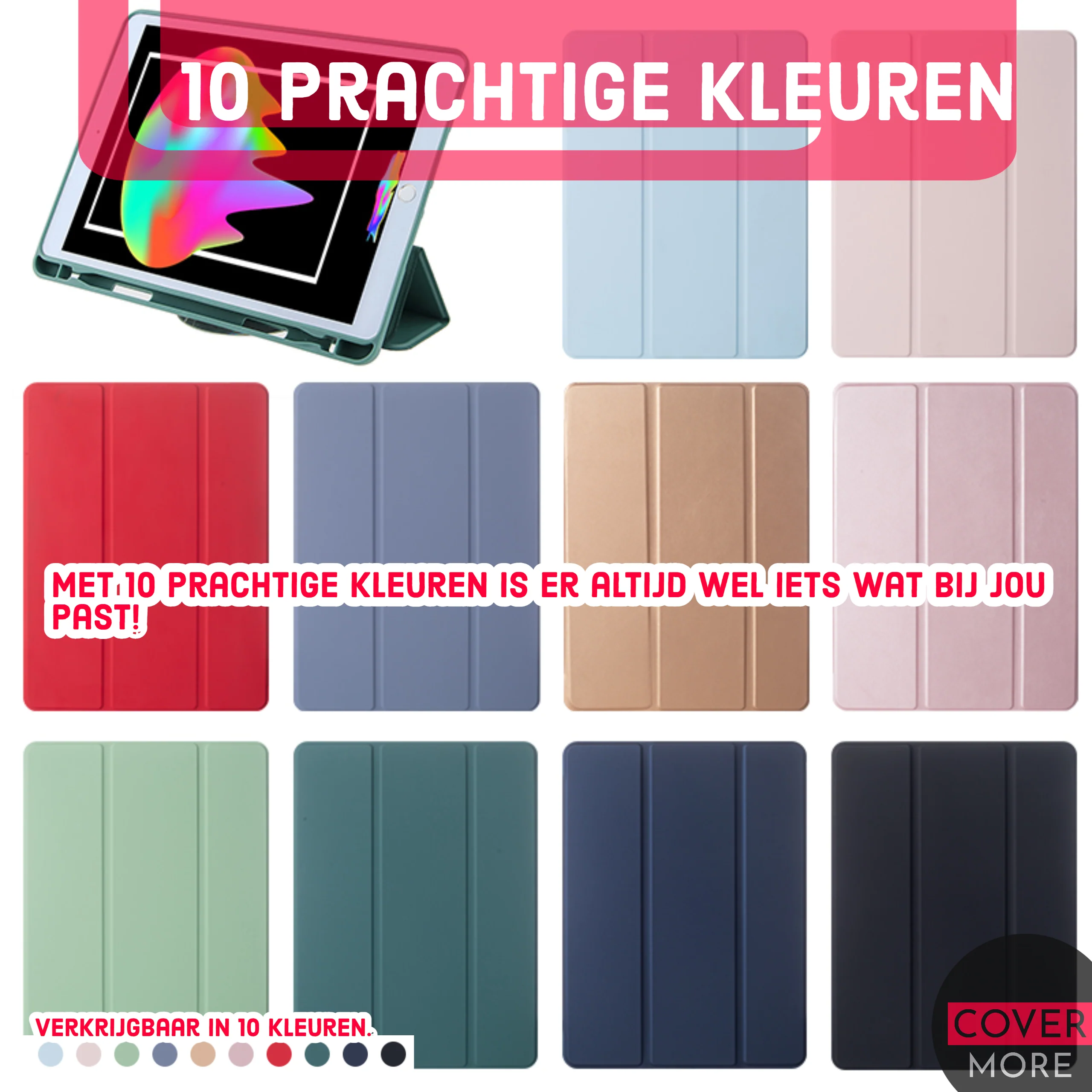 iPad Air 3 (2019) 10.5 Hoes - iPad Air 2019 (3e generatie) Case - Roze - Smart Folio iPad Air Cover met Apple Pencil Opbergvak - Hoesje voor Apple iPad Air 3e Generatie (2019) 10.5 inch - Afbeelding 6