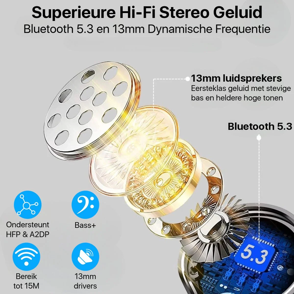 Draadloze Oordopjes - Geschikt voor iOS en Android - Bluetooth - EarBuds - Lange Batterijduur - Comfortabel Draagcomfort - Geweldige Geluidskwaliteit - Origineel Phreeze - Afbeelding 3