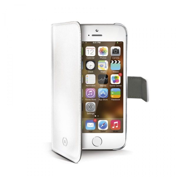 Celly Apple iPhone 5/5s/SE Wally Folio case with cardslots White - Afbeelding 2