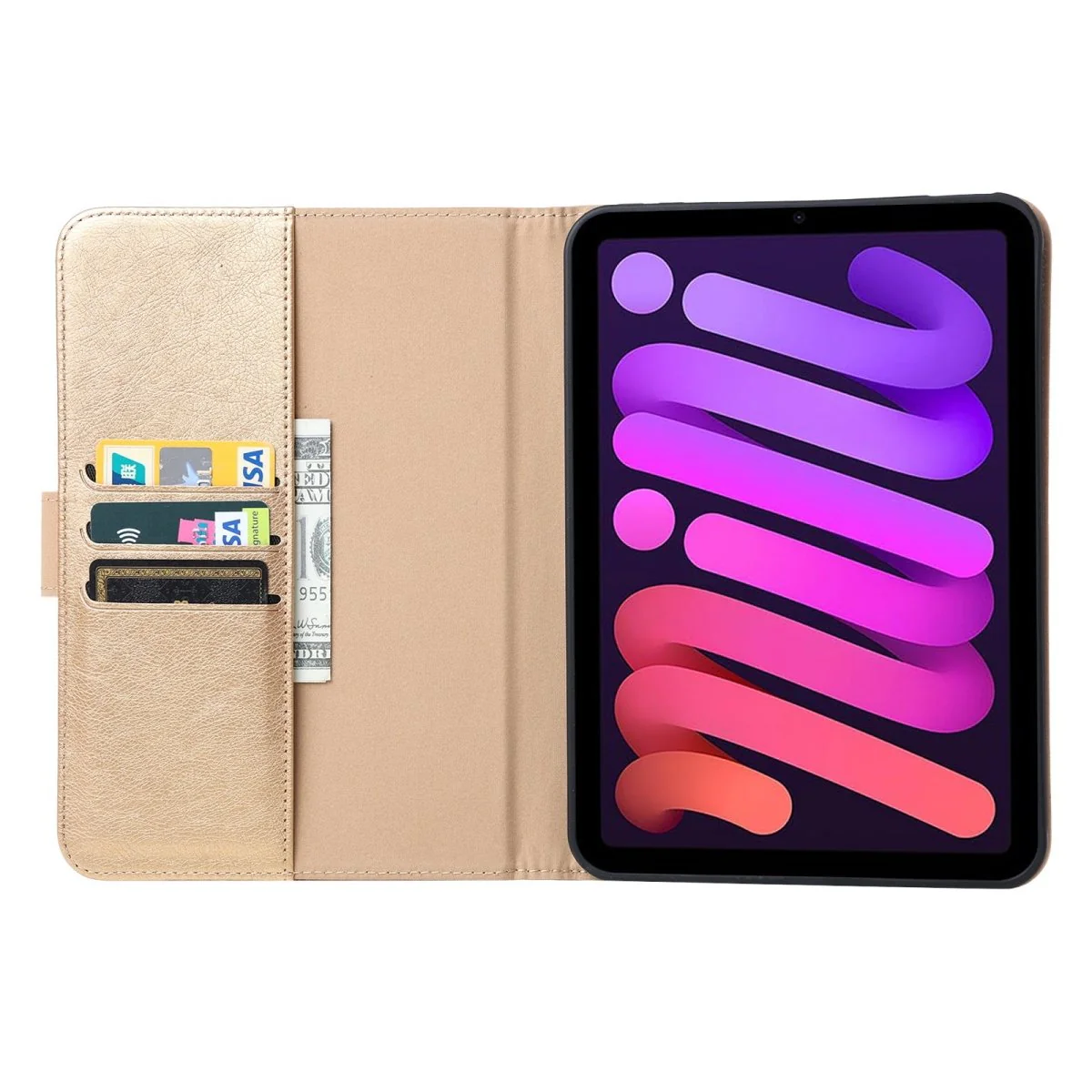 iPad Mini 6 2021 (8.3 inch) Hoes Goud - Premium Vegan Leer - Apple iPad Mini 2021 Case - Luxe iPad Mini 6 Cover - Afbeelding 4