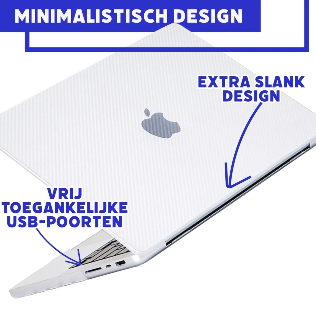 Phreeze MacBook Pro Cover Transparant - Carbon Case voor MacBook Pro (13 Inch) van 2022, 2021 en 2020 t/m 2016 - Hardcase A2338 M1, A2289, A2251, A2159, A1989, A1706, A1708 - Afbeelding 9